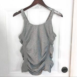 ATHLETA | grey athletic tank w/ built-in bra XL